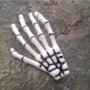 White Skeleton Hand Hair Clip
